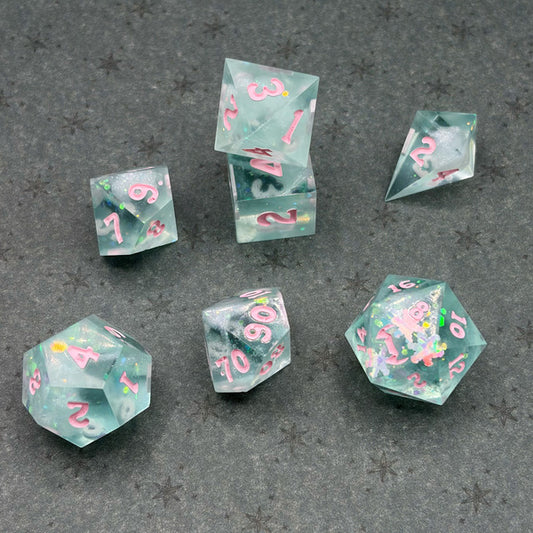 Fairy Frost Handmade Resin Dice Set