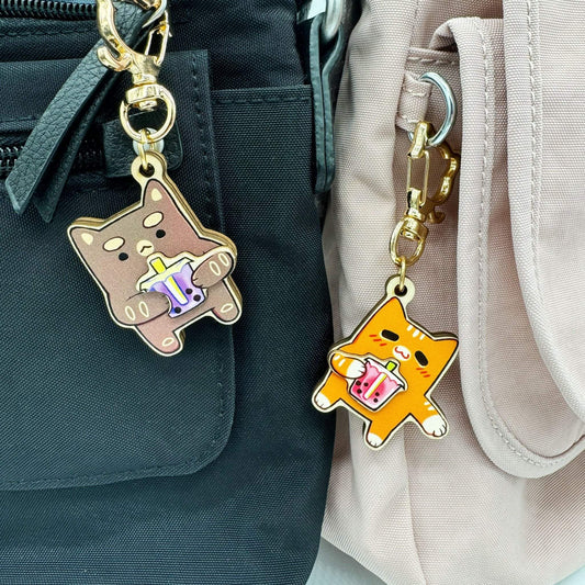 Copycats Boba Keychain Pair - Wooden Keychain - Copycats Store - Shopycats