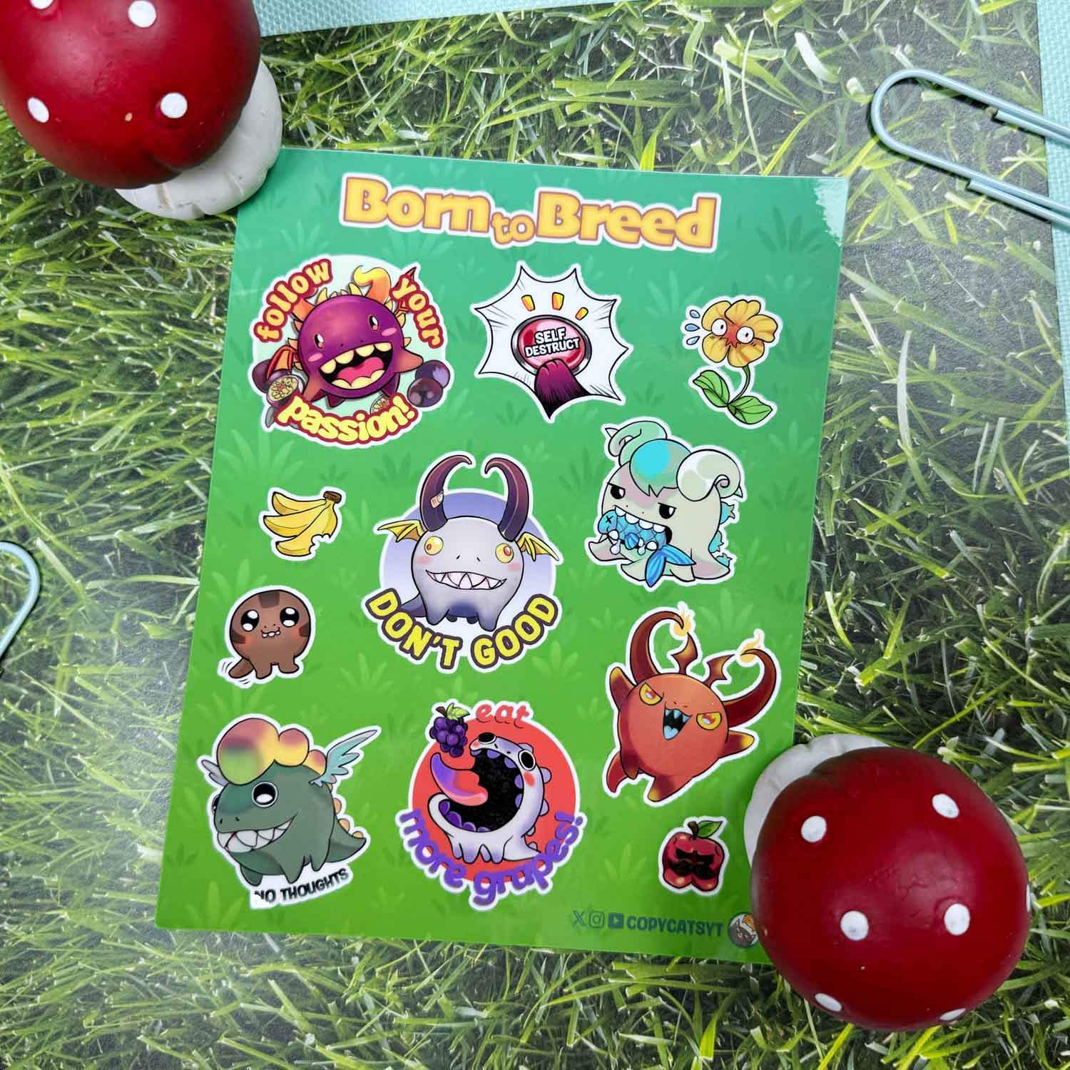 copycats dinosaur stickers on grass