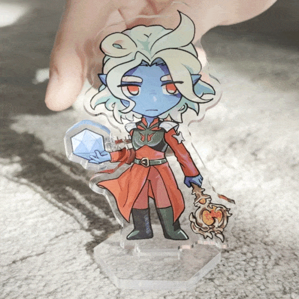 animated gif of product working as intended - rolling a dice with spring loaded hand.