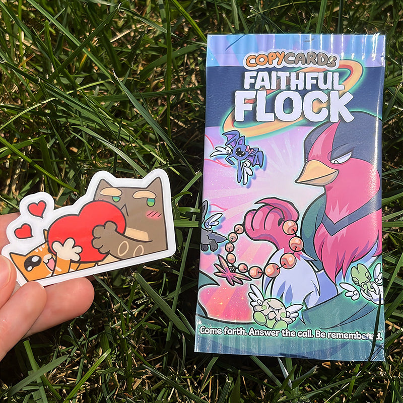 Copycats Nuzlocke Sticker + BONUS Faithful Flock Fan Booster Pack