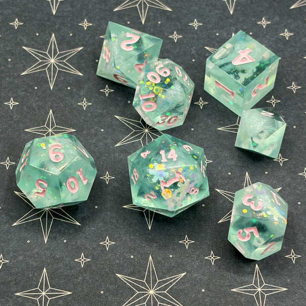 Fairy Frost Handmade Resin Dice Set