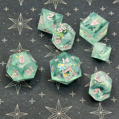 Fairy Frost Handmade Resin Dice Set