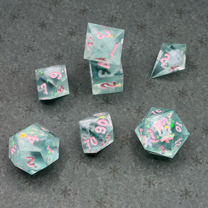 Fairy Frost Handmade Resin Dice Set