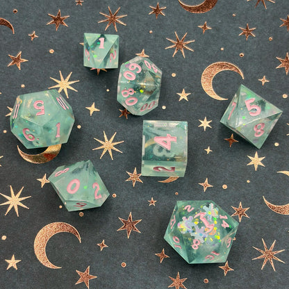 Fairy Frost Handmade Resin Dice Set