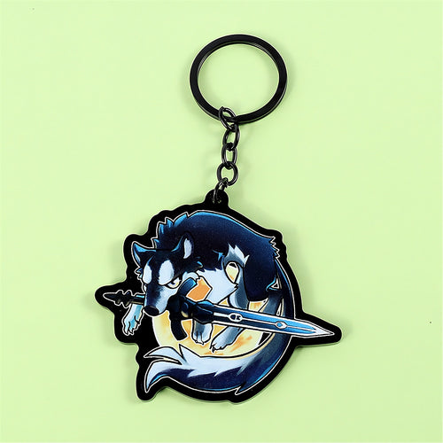 Great Grey Wolf Keychain