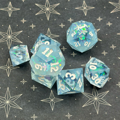 Ice Lake Handmade Resin Dice Set