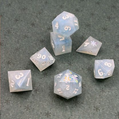 Snow Day Handmade Resin Dice Set