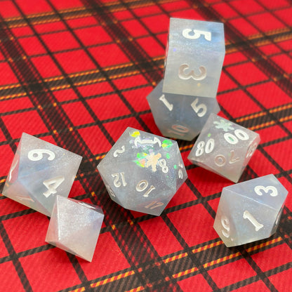 Snow Day Handmade Resin Dice Set