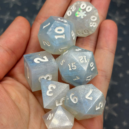 Snow Day Handmade Resin Dice Set