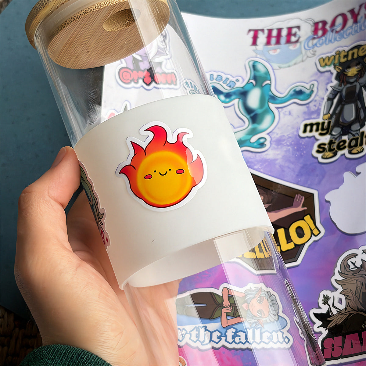 sticker sheet showing urge and his friends