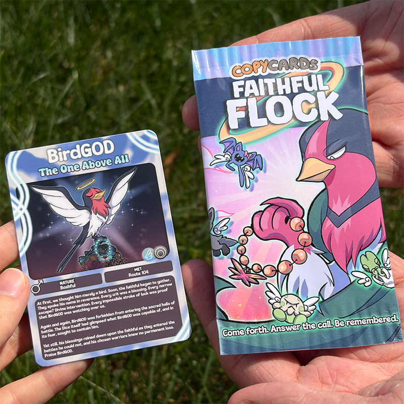 Copycats Nuzlocke Sticker + BONUS Faithful Flock Fan Booster Pack