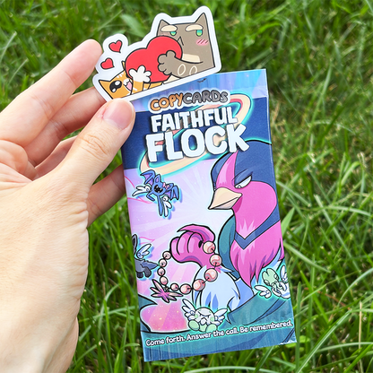 Copycats Nuzlocke Sticker + BONUS Faithful Flock Fan Booster Pack