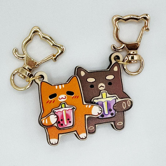 Copycats Boba Keychain Pair - Wooden Keychain - Copycats Store - Shopycats