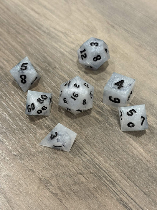 Edge of Darkness Handmade Resin Dice Set