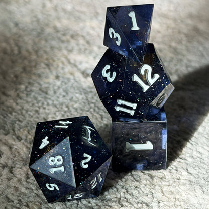 Galaxy Gold Dust Handmade Resin Dice Set