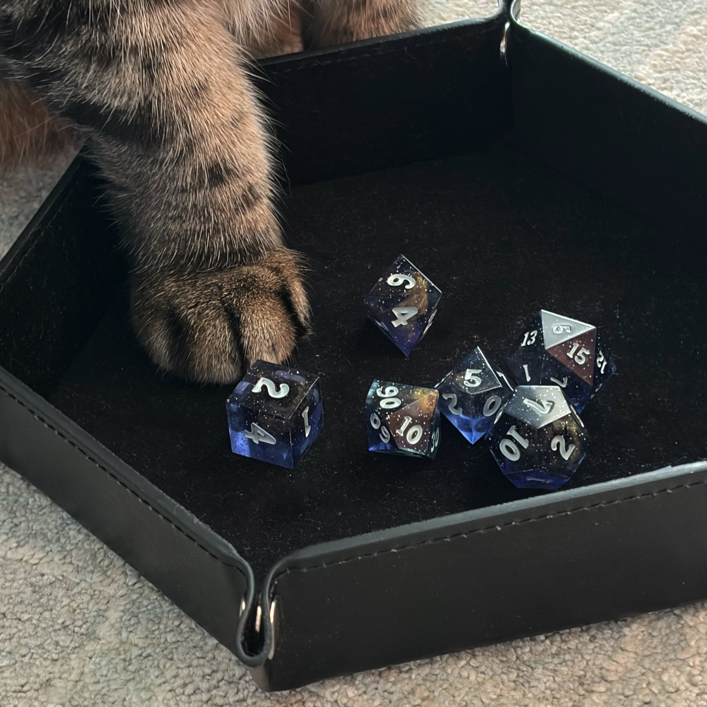 Galaxy Gold Dust Handmade Resin Dice Set