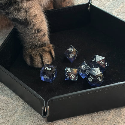 Galaxy Gold Dust Handmade Resin Dice Set