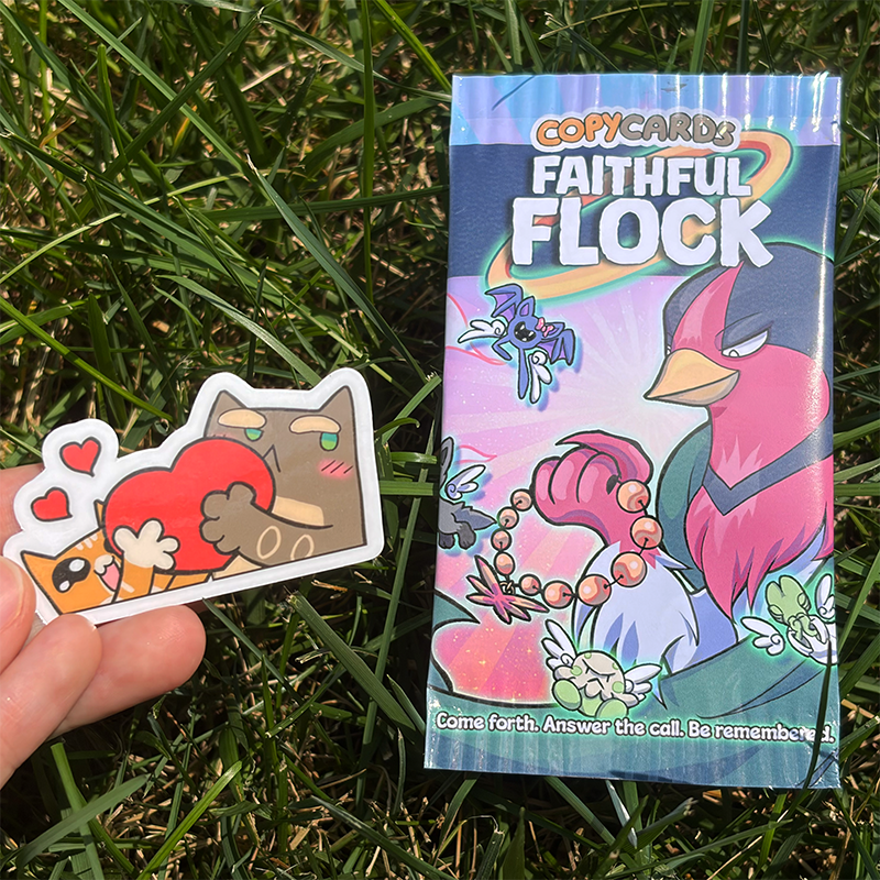 Copycats Nuzlocke Sticker + BONUS Faithful Flock Fan Booster Pack