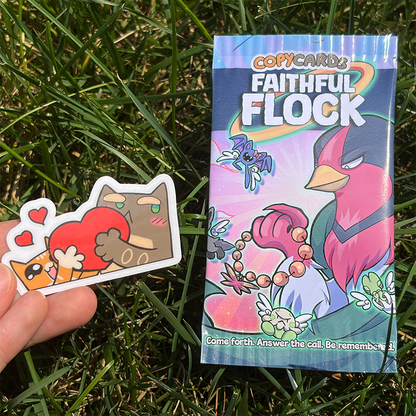 Copycats Nuzlocke Sticker + BONUS Faithful Flock Fan Booster Pack